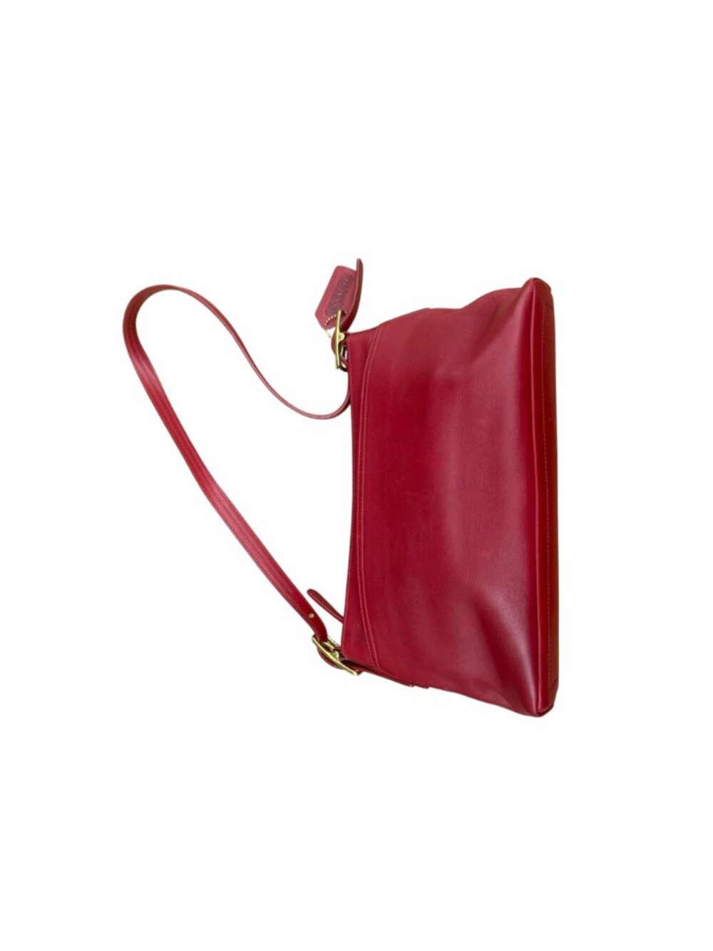 Vintage Coach Red Leather Legacy Shoulder Bag - Style #9861 * Flaw* 90's mini - Picture 8 of 16